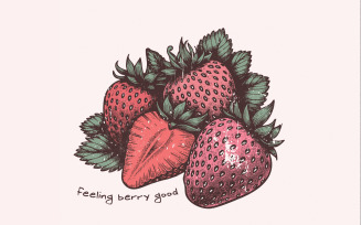Feeling Berry Good PNG, Strawberry png, Retro PNG, Shirt Design, Vintage Look, Sublimation Design,