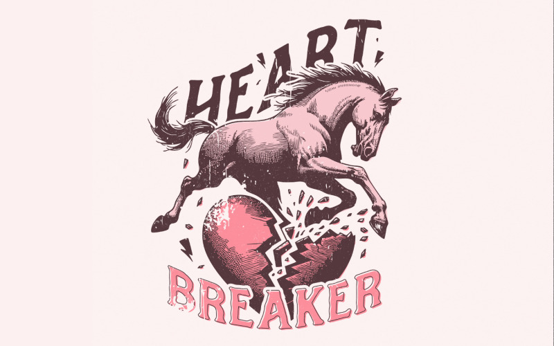 Heart Breaker PNG, Kicking Horse png, Western Sublimation, Valentines Western, Girl Valentines PNG, Illustration