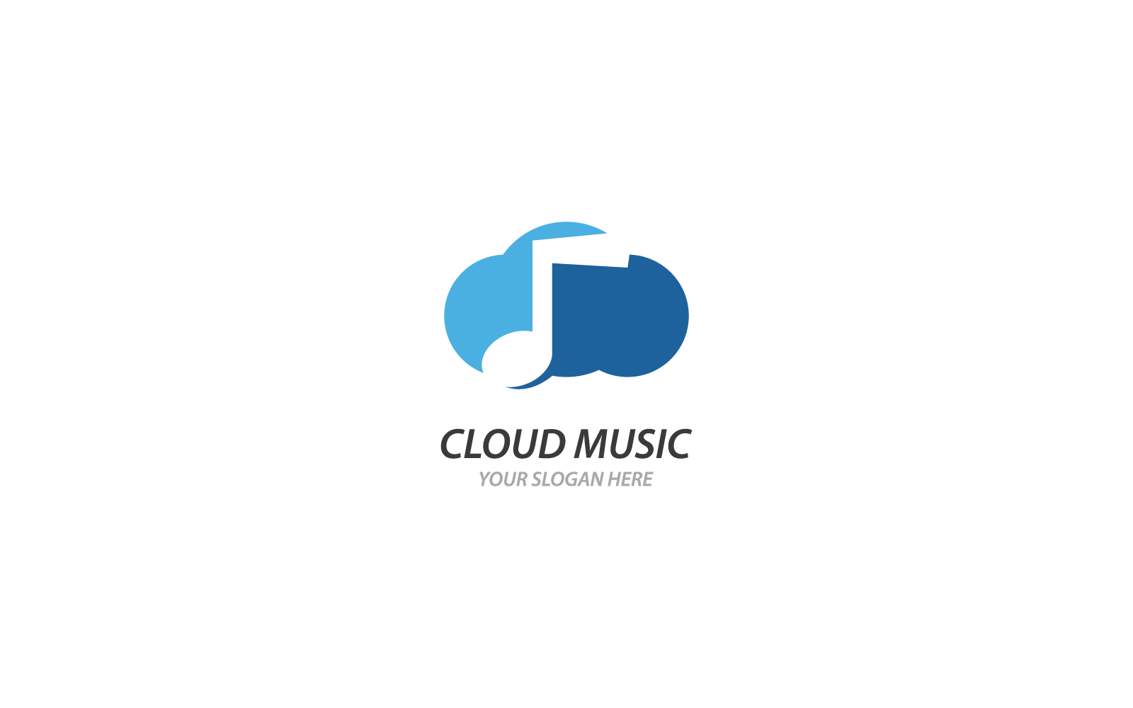 Cloud Music logo illustration vector flat design