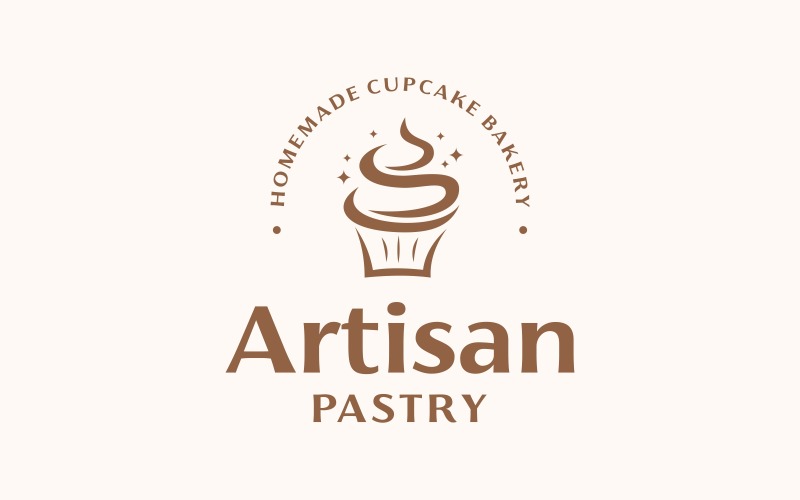 Cupcake Bakery Artisan Pastry Logo Logo Template
