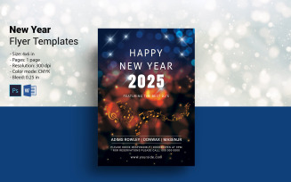 Editable New Year Party Flyer Template. Word & Psd
