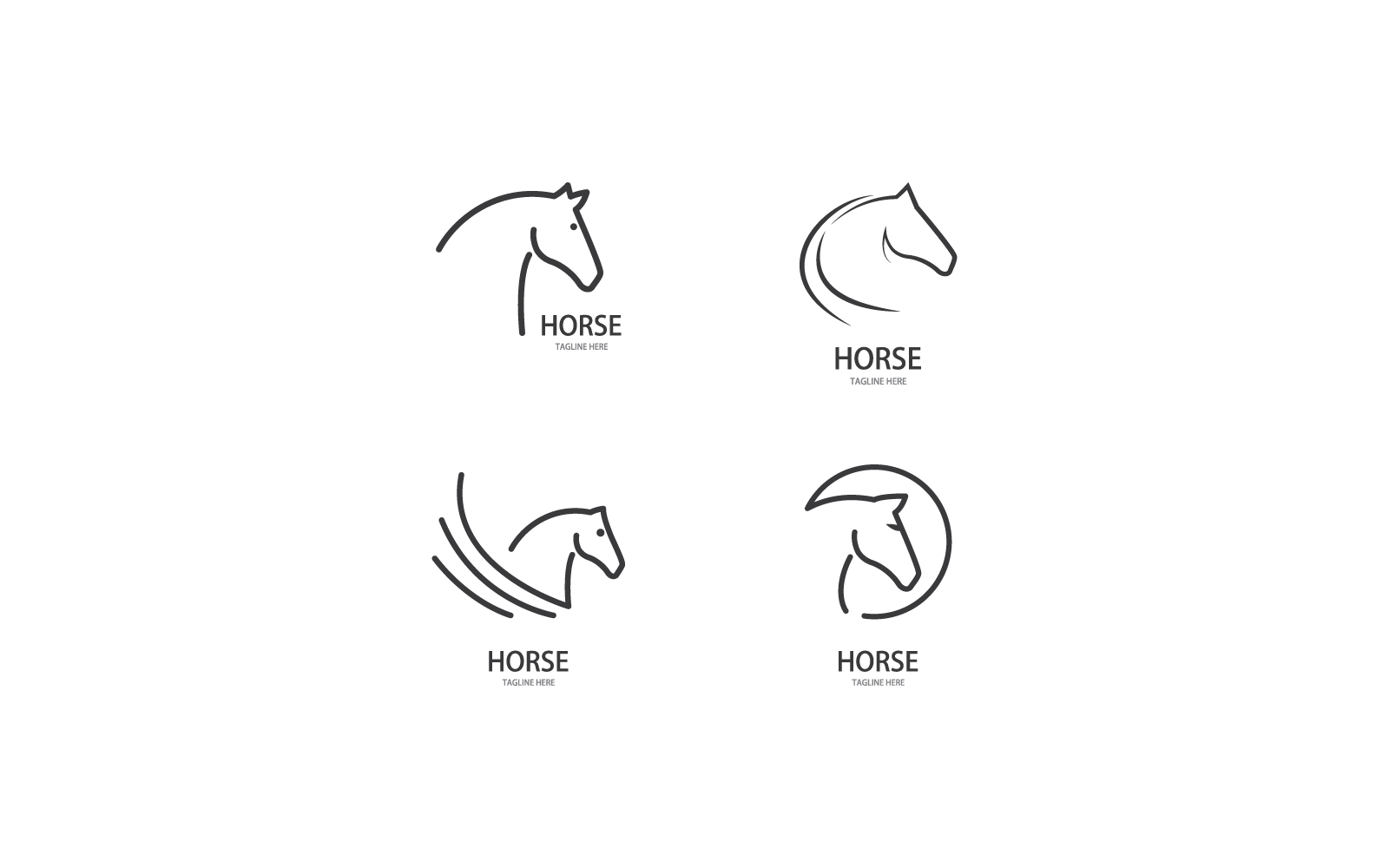 Horse Logo line Vector illustration design