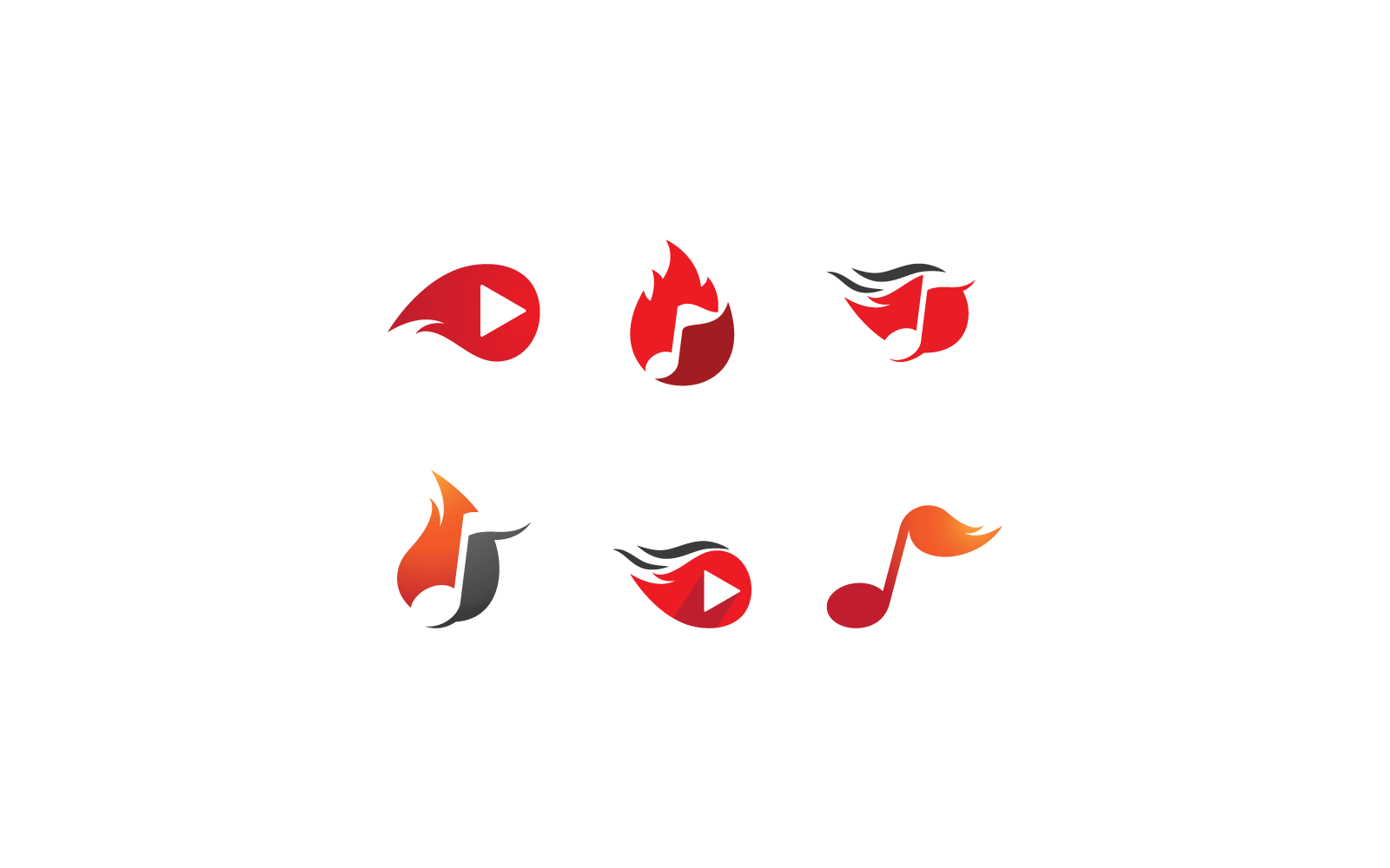 Hot Music icon logo illustration vector template
