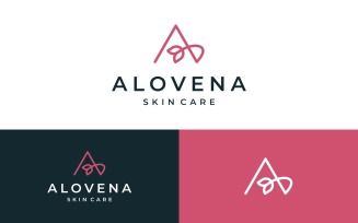Letter A Flower Beauty Logo