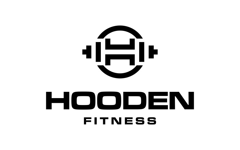Letter H Barbell Fitness Gym Logo Logo Template