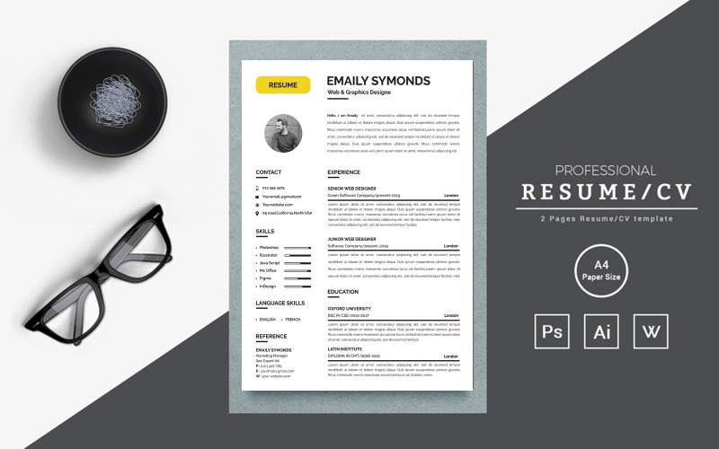Minimal Creative resume template Resume Template