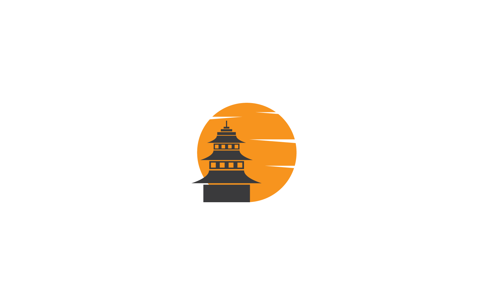Pagoda building icon illustration vector template