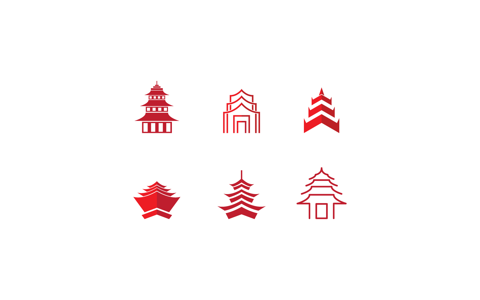 Pagoda building illustration icon vector template