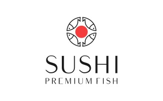 Fish Sushi Japanese Food Logo