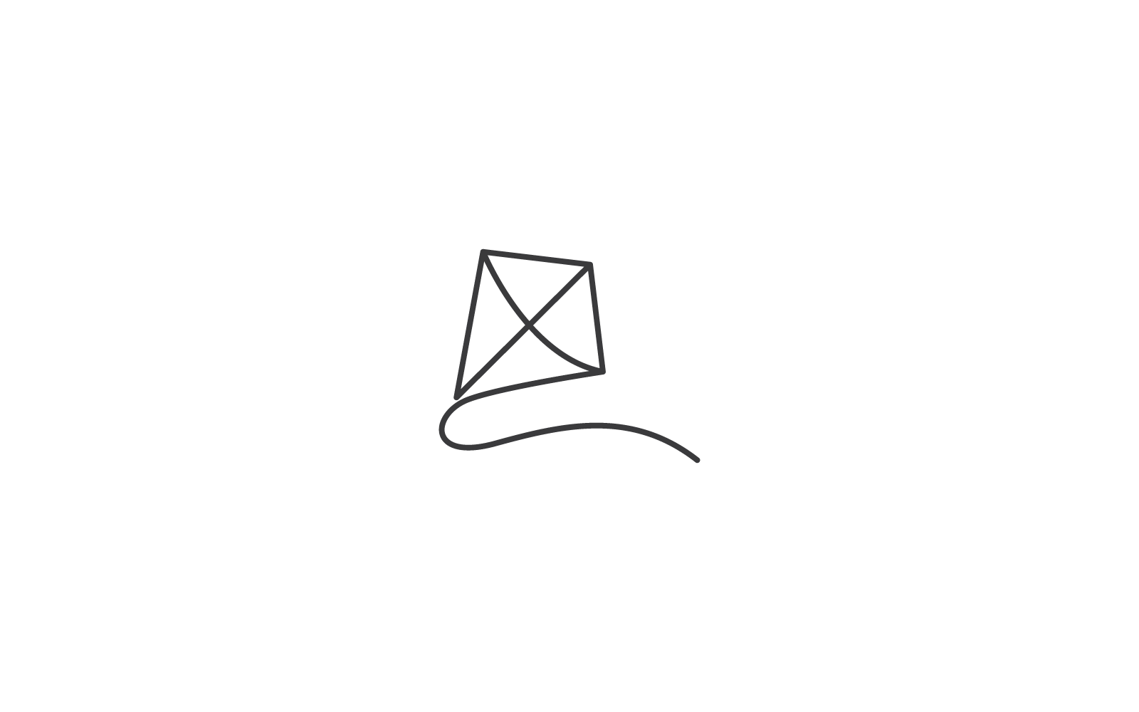 Kite illustration logo vector design icon