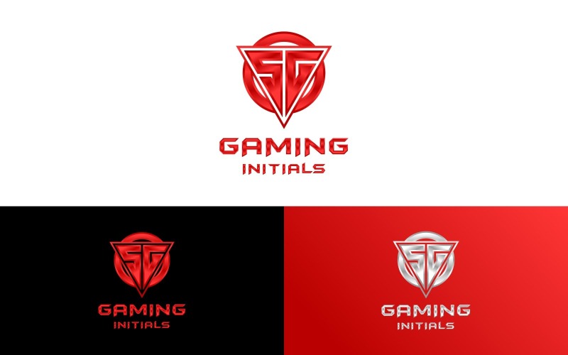 Letter SG Triangle Gaming Logo Logo Template