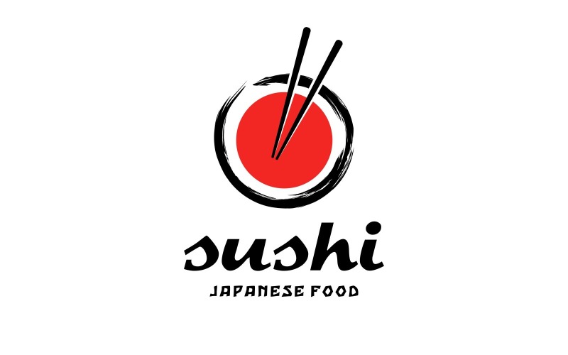 Sushi Chopsticks Japanese Food Logo Logo Template