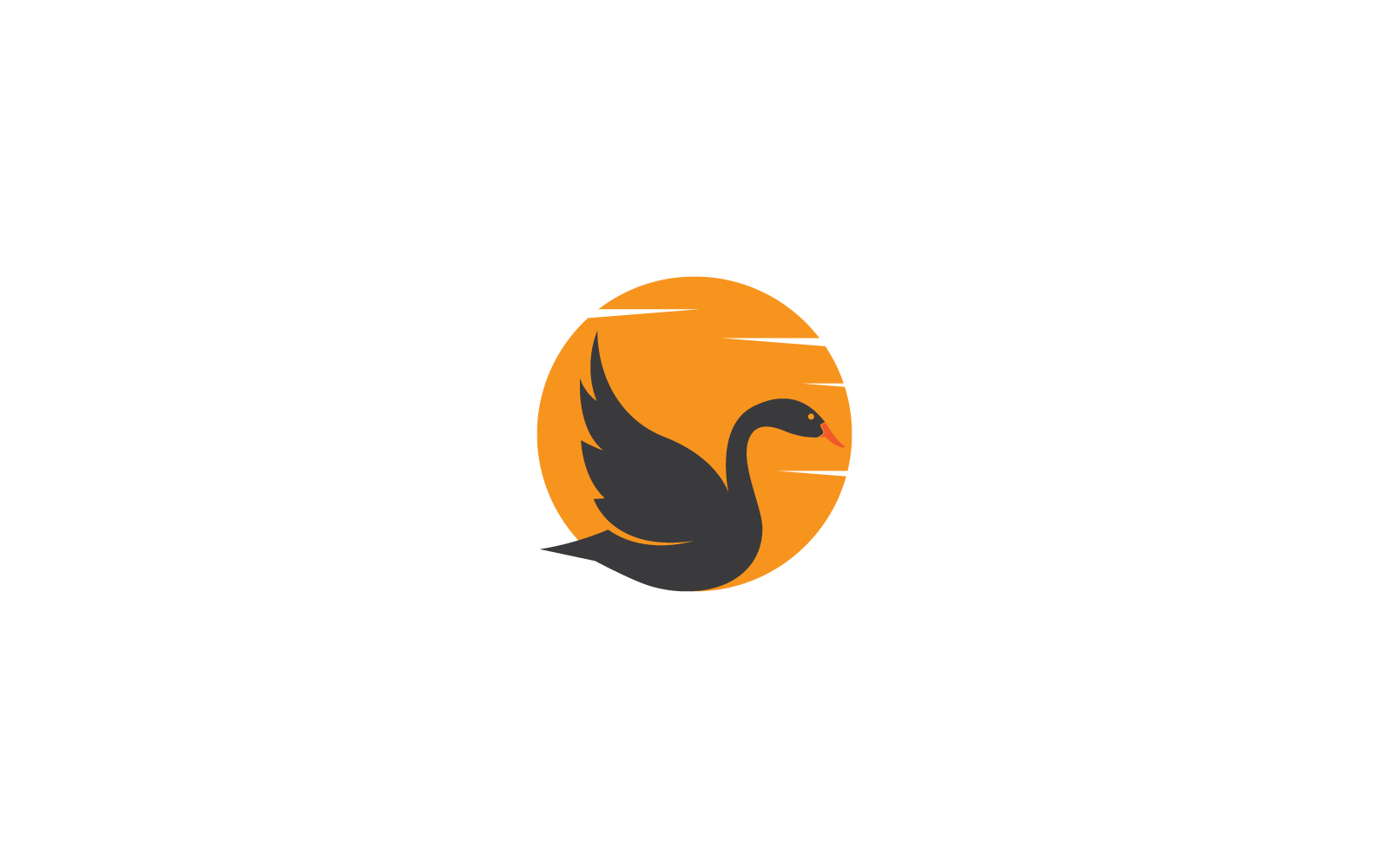 Swan logo Template vector illustration flat design