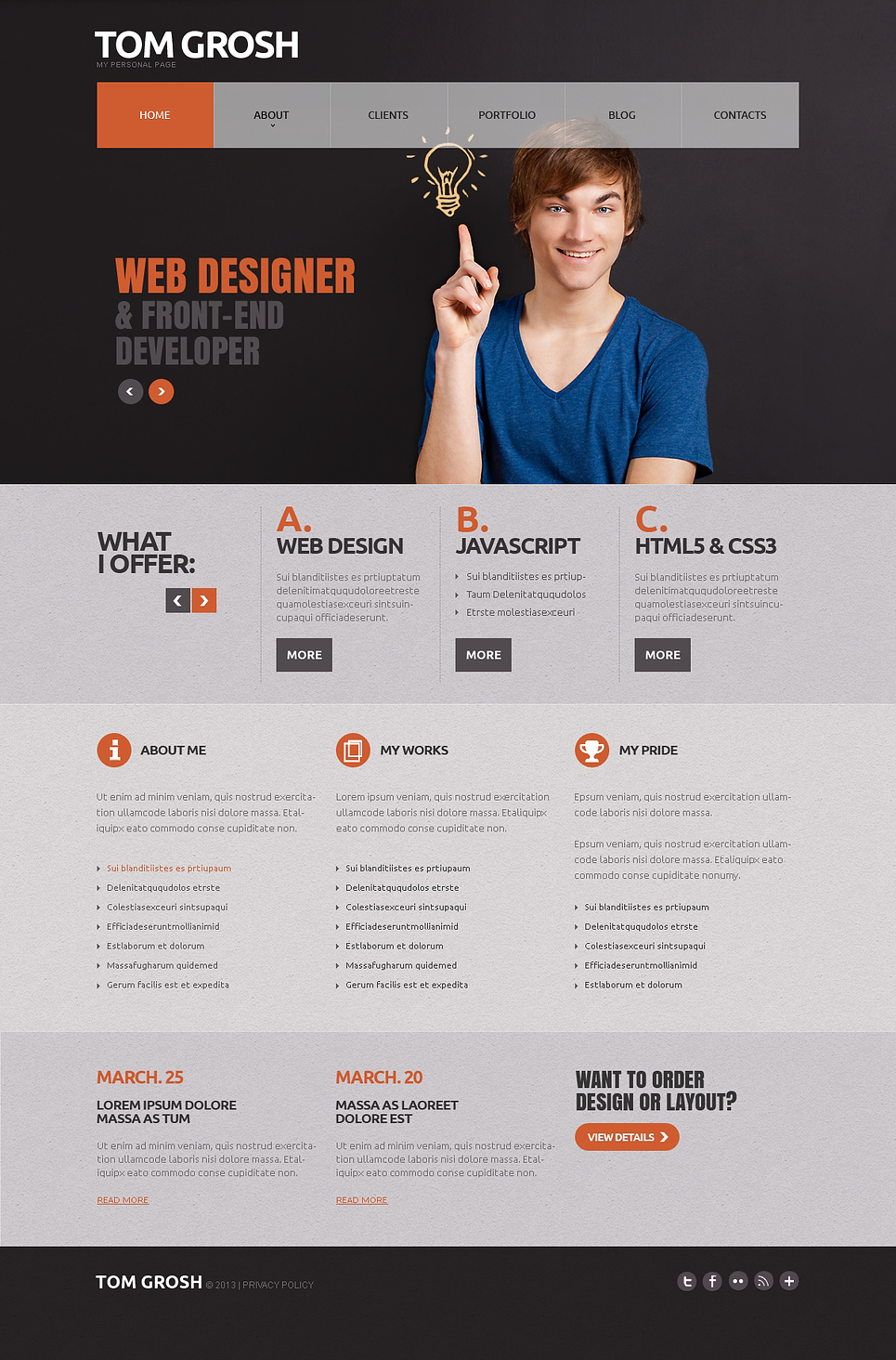 Personal Page Responsive Joomla Template New Screenshots BIG