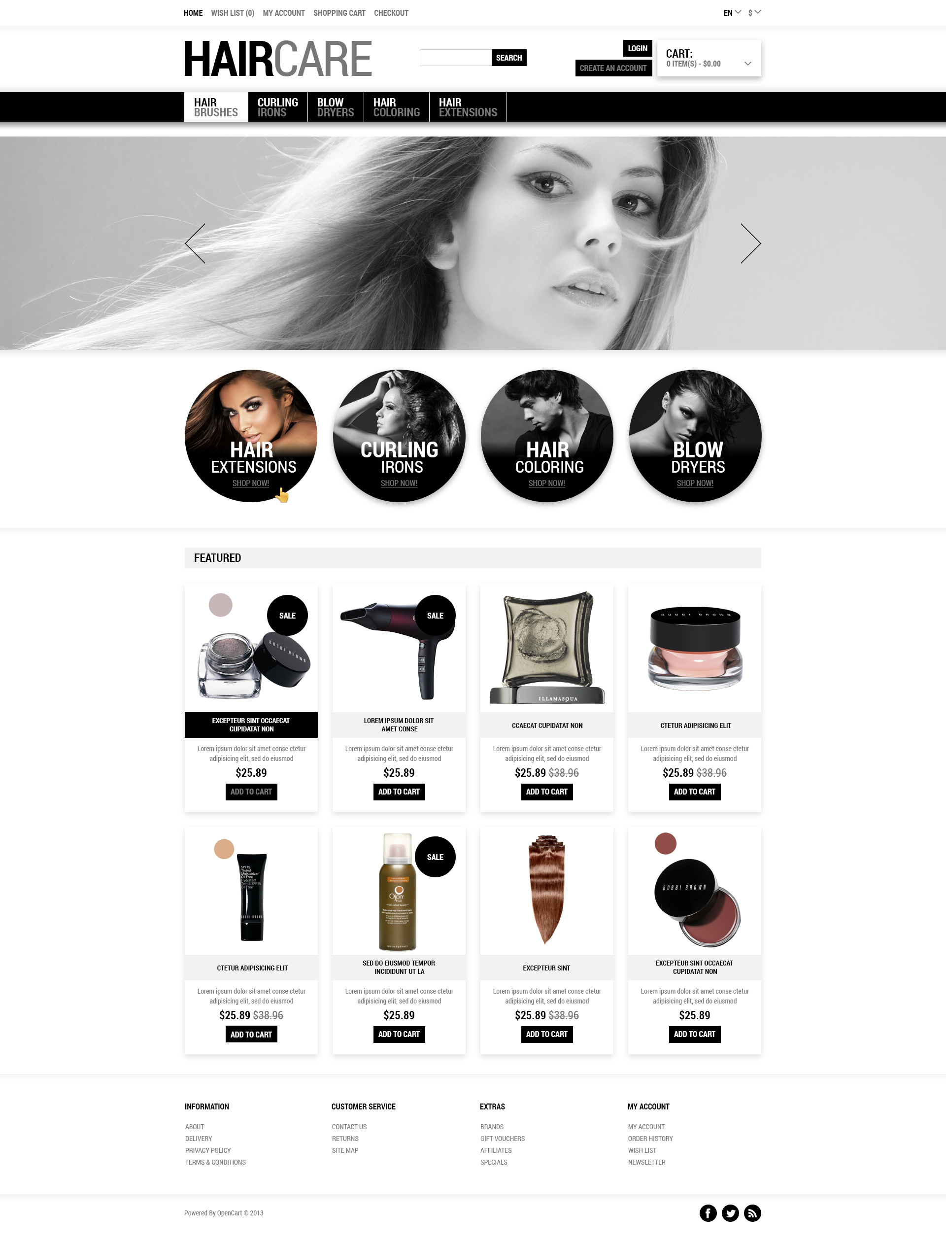 Tender Care For Your Hair Opencart Template 47295