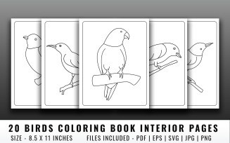 20 Birds Coloring Book Pages