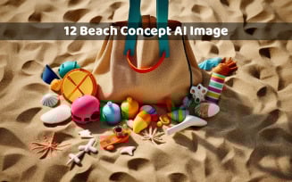Beach Creative Concept AI Image.