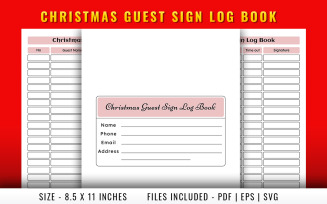 Christmas guest sign log book