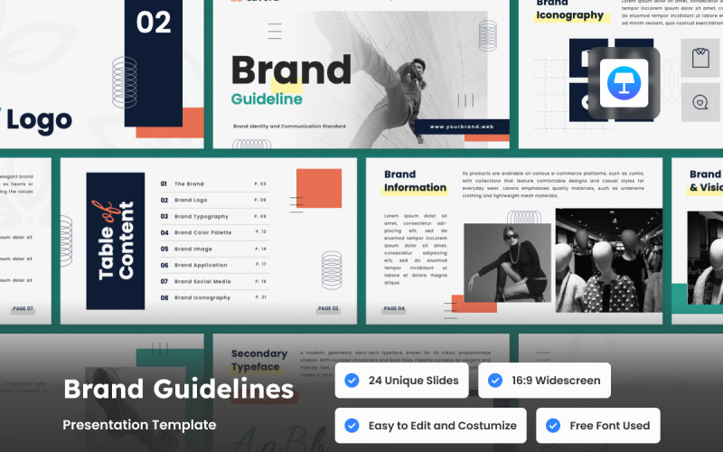 Fashion Brand Guideline Keynote Presentation Keynote Template