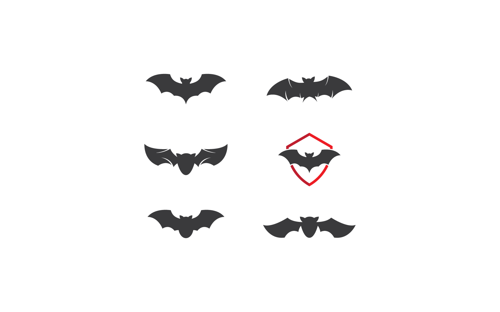 Fledermaus-Design-Illustrations-Logo, Vektor-Vorlagensymbol