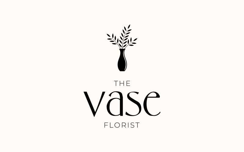 Flower Vase Ceramic Porcelain Logo Logo Template