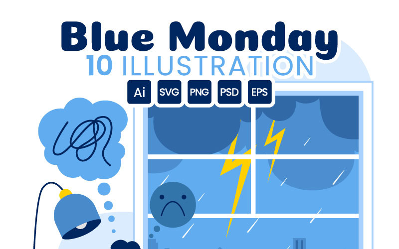 10 Blue Monday Illustration