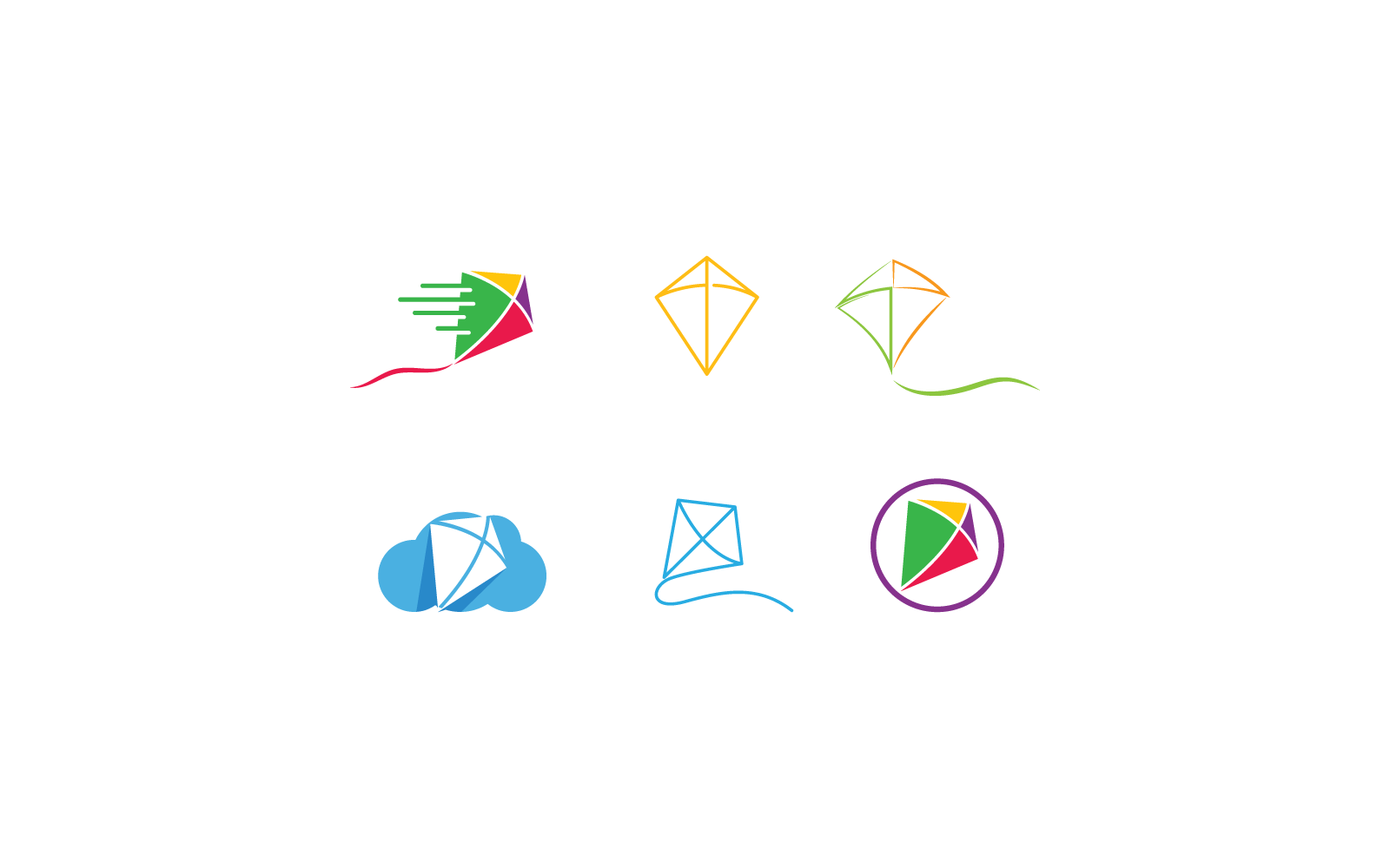 Kite illustration logo icon vector flat design