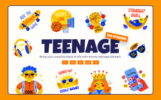 Modern Teenage Stickers Set