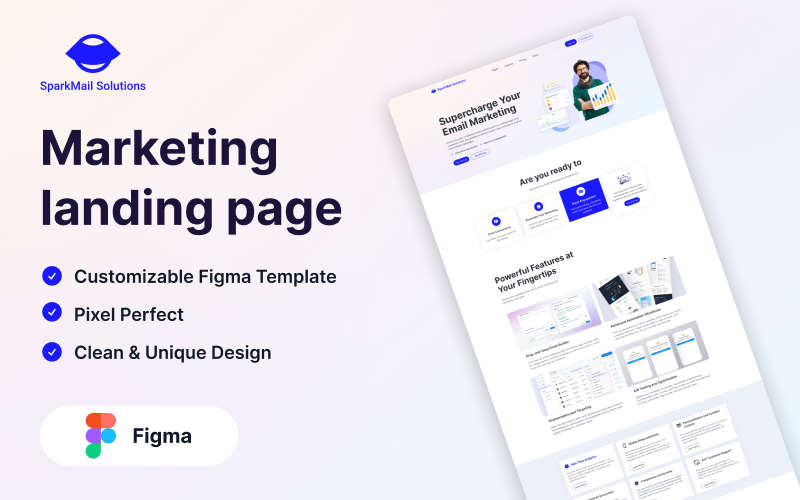 SparkMail Solutions-Marketing landing page UI Element