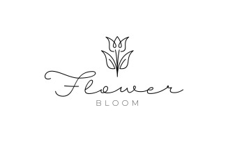 Tulip Flower Hand Drawn Logo