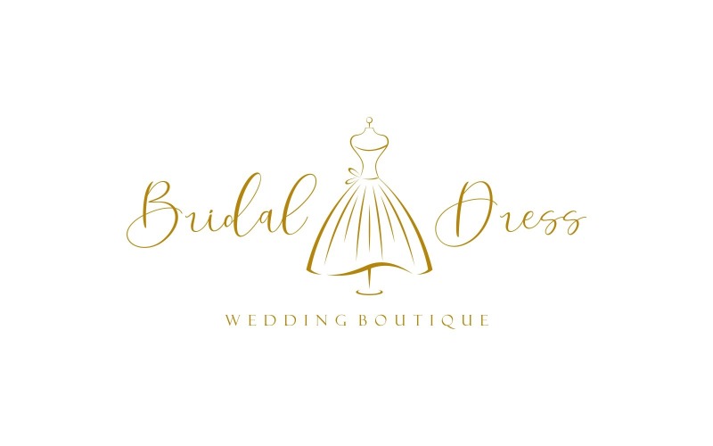 Bridal Gown Dress Wedding Logo Logo Template