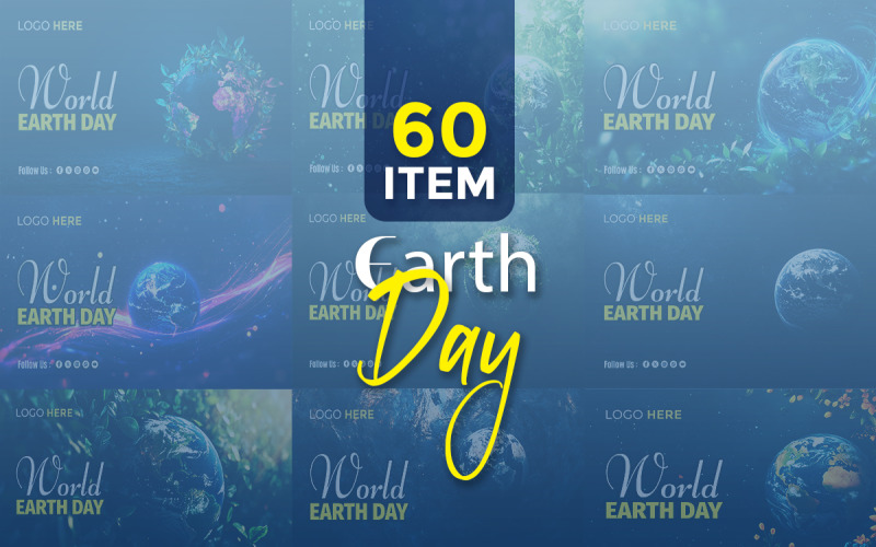 Earth Day Social Media Banner Poster Template Corporate Identity