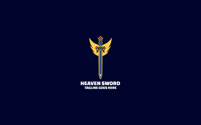Heaven Sword Simple Mascot Logo Logo Template