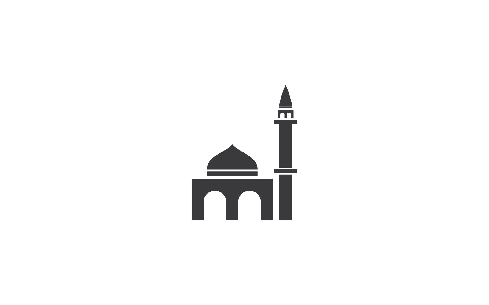 İslami logo, Cami tasarım ikon vektör şablonu