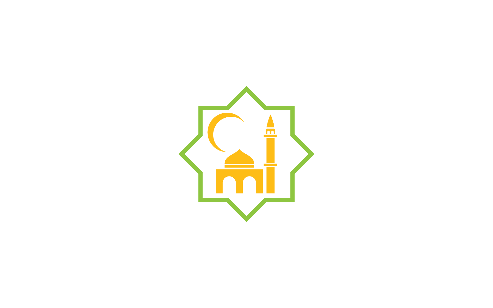Islamic logo, Mosque flat design icon vector template