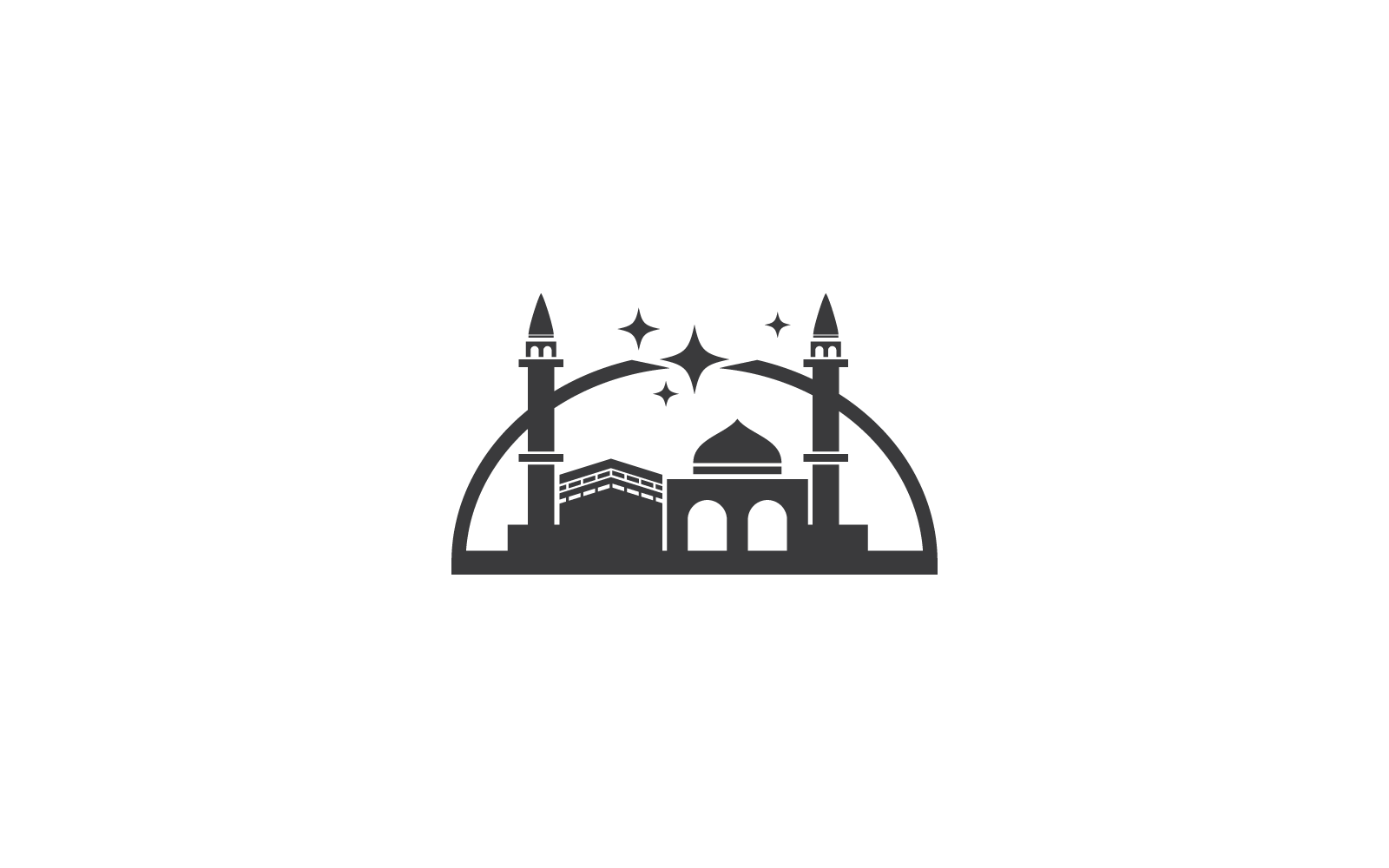 kaaba logo icon illustration vector flat design