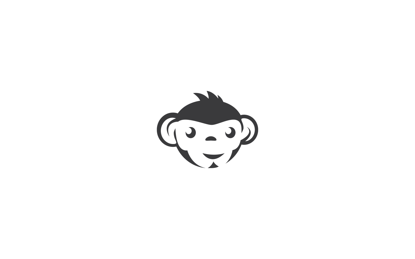 Monkey head logo ilustration vector flat design