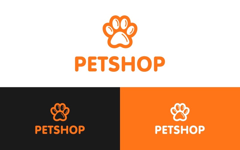 Pet Shop Animal Paw Footprint Logo Logo Template