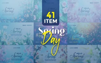 Spring Day Social Media Banner Template