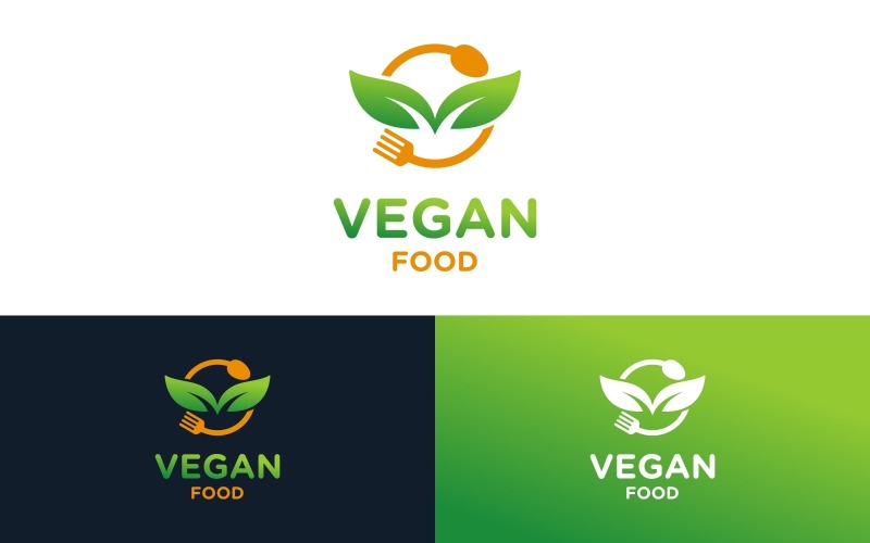 Vegan Food Healthy Meal Vegetarian Logo Logo Template