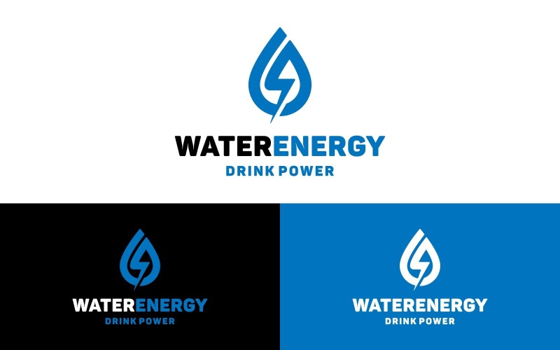 Water Energy Drink Power Logo Logo Template