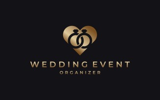 Wedding Rings Love Gold Logo