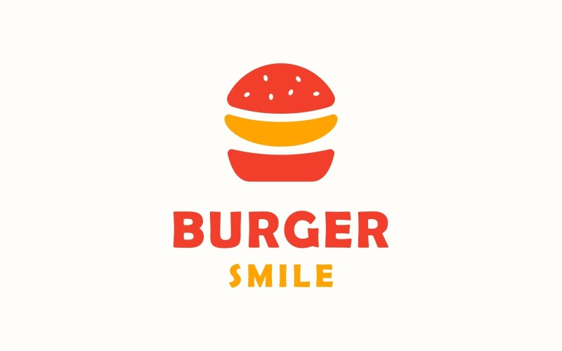 Burger Smile Fast Food Logo Logo Template