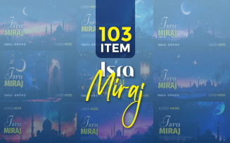 Isra Miraj Social Media Banner Poster bundle
