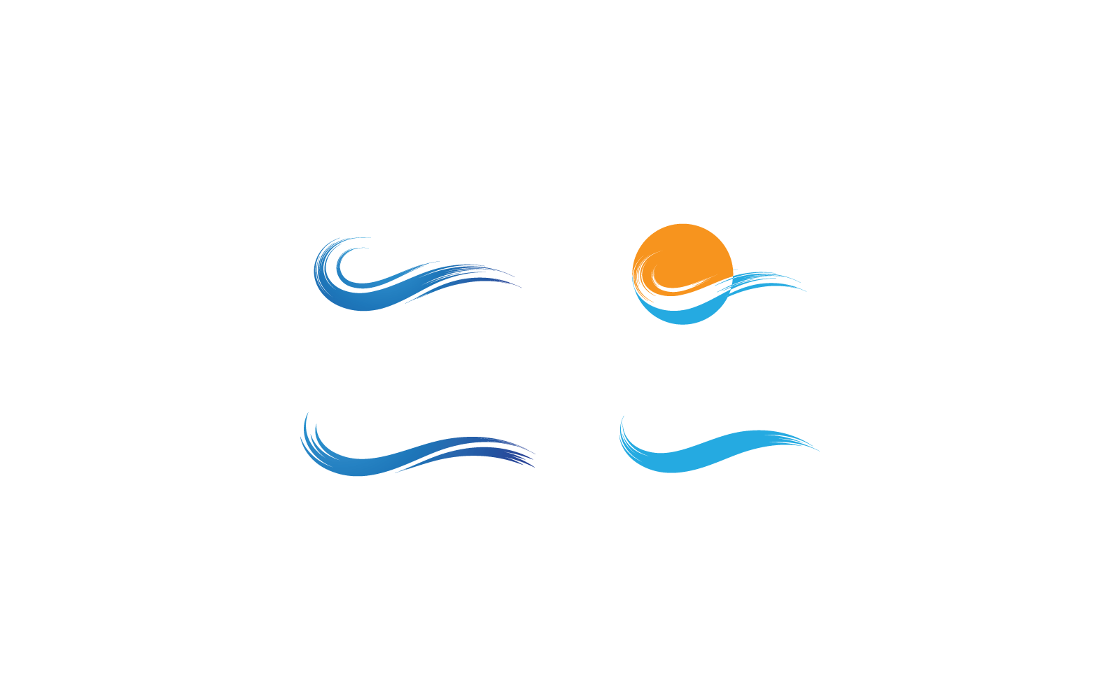 Water wave Logo design icon illustration