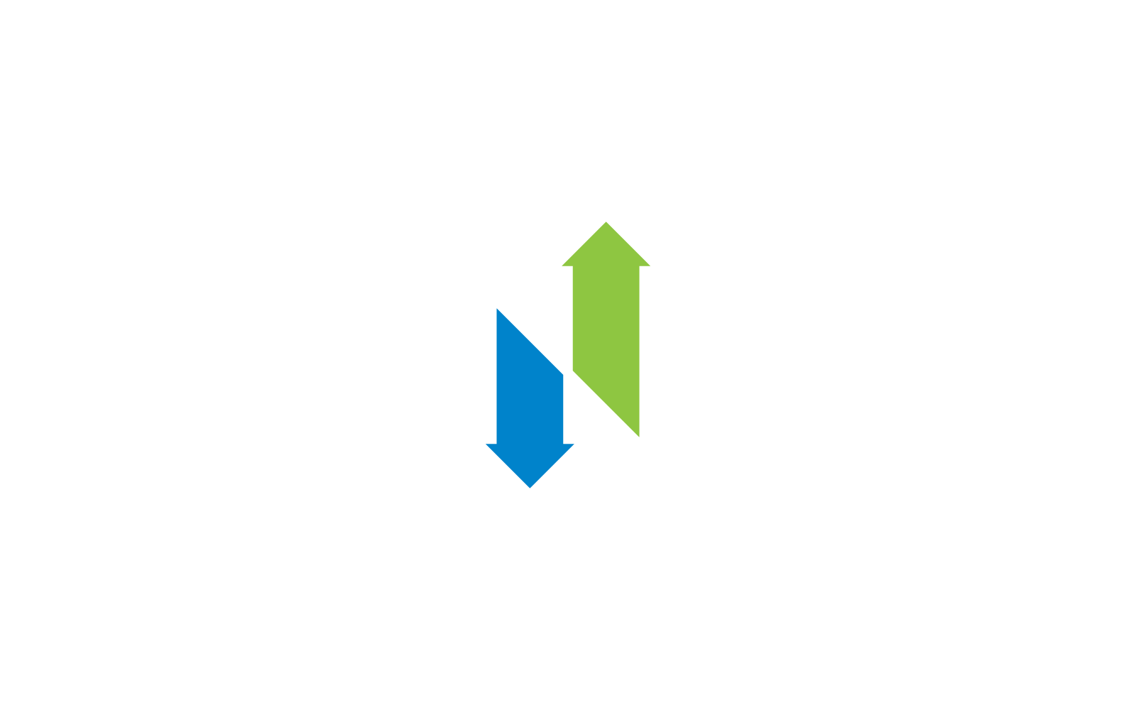 Arrow logo flat design vector template illustration