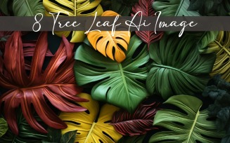 Creative autumn leaf illustration Ai image