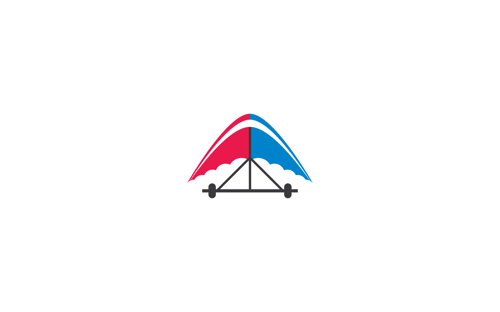 Hang gliding logo vector illustration design