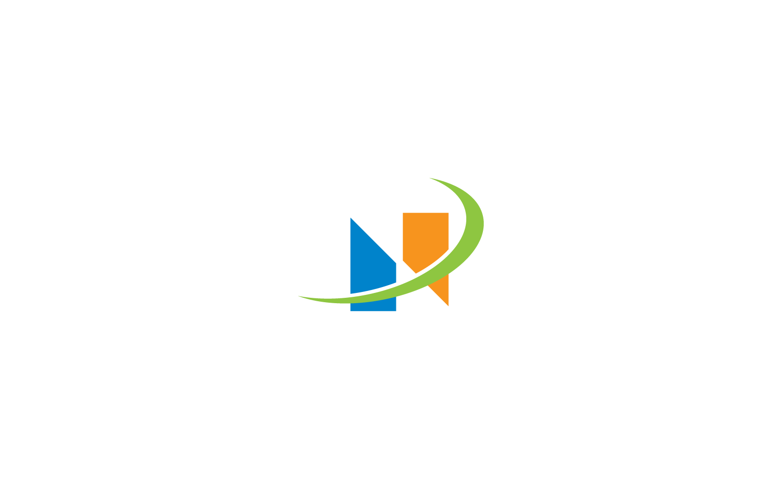 Icono vectorial de plantilla de logotipo con letra N, diseño plano