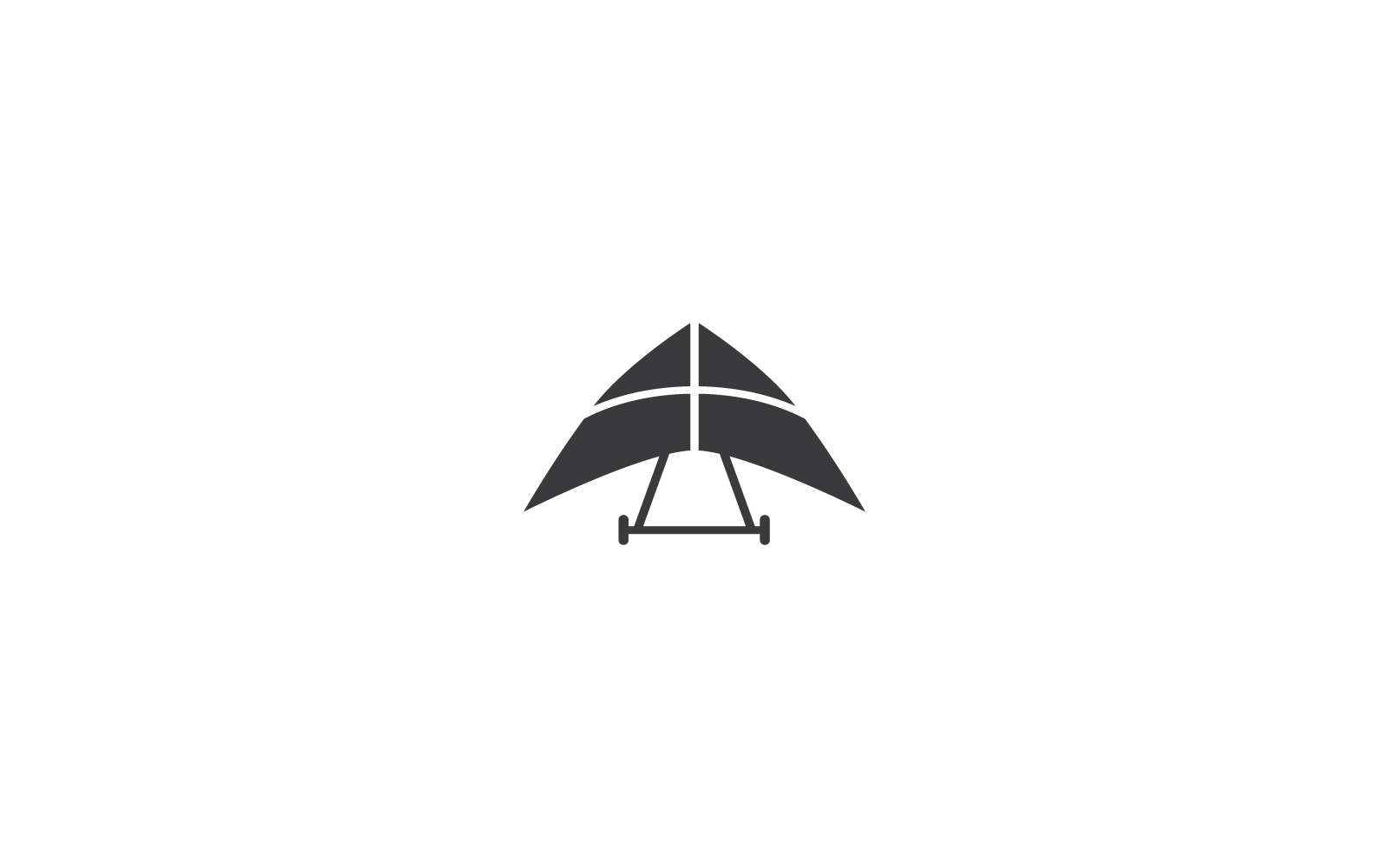 Illustrazione vettoriale dell&amp;#39;icona del logo del deltaplano design piatto